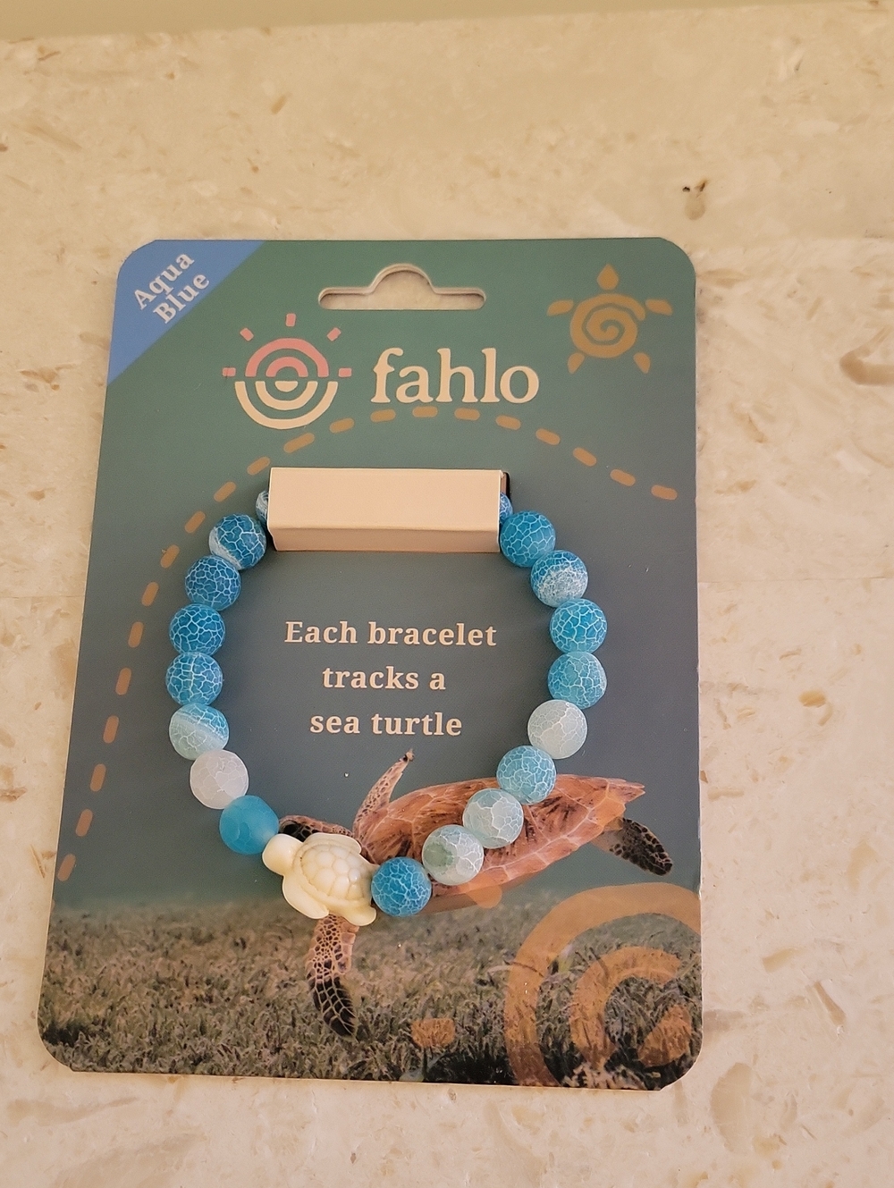 fahlo Aqua Blue Sea Turtle Beaded Bracelet